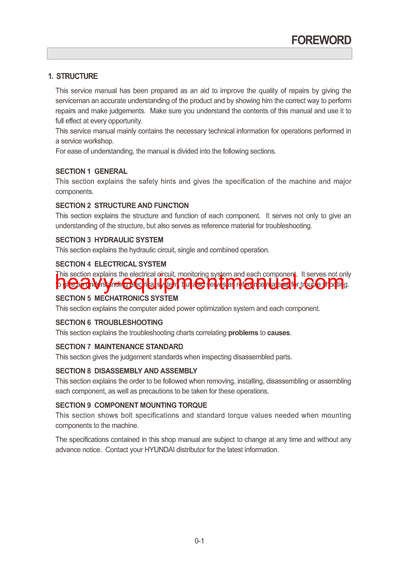 DOWNLOAD Hyundai R170W-7 Wheel Excavator Service Repair Manual
