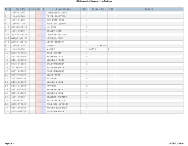 DOWNLOAD HYUNDAI R210LC-7A CRAWLER EXCAVATOR PARTS MANUAL