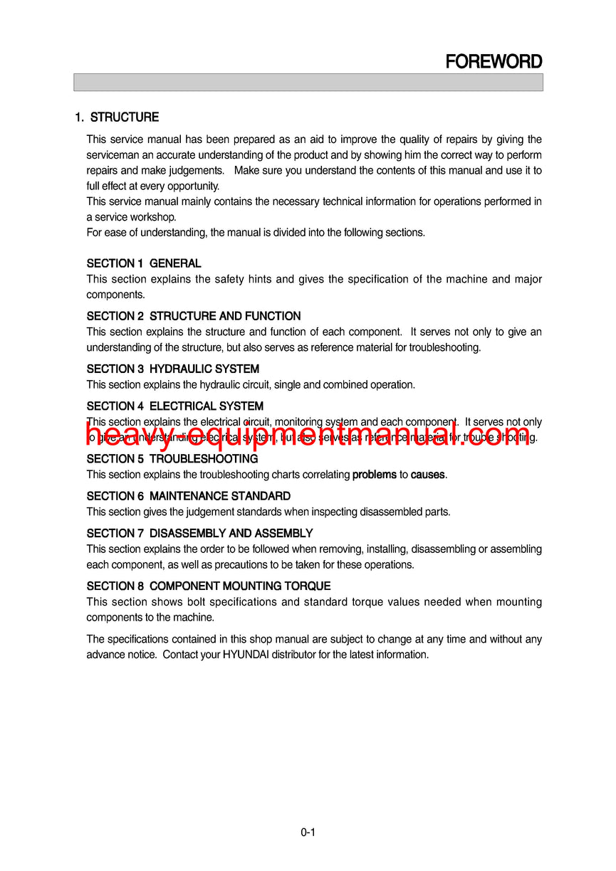 Hyundai R55W-7A Wheel Excavator Workshop Service Repair Manual