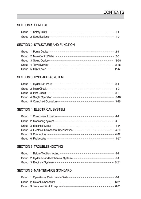 Hyundai R60-9S Crawler Excavator Service Repair Manual