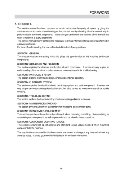 Hyundai R60CR-9A Crawler Excavator Service Repair Manual