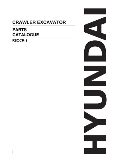 DOWNLOAD HYUNDAI R6OCR-9 CRAWLER EXCAVATOR PARTS MANUAL
