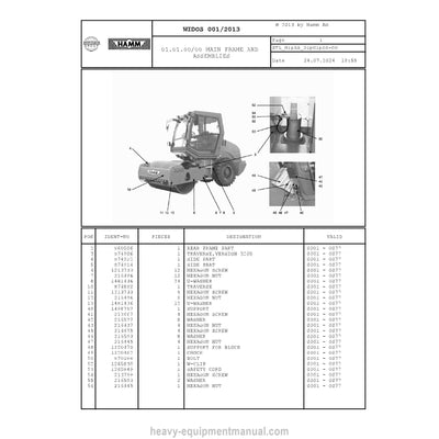 Hamm 3205 H1.58 Soil Compactor (1296558) Parts Manual PDF
