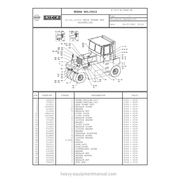 Hamm GRW 10-18 H1.14 (1259504) Parts Manual PDF