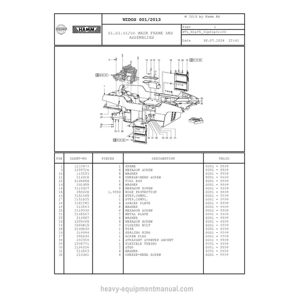 Hamm GRW 280 H1.95 (2153757) Parts Manual PDF