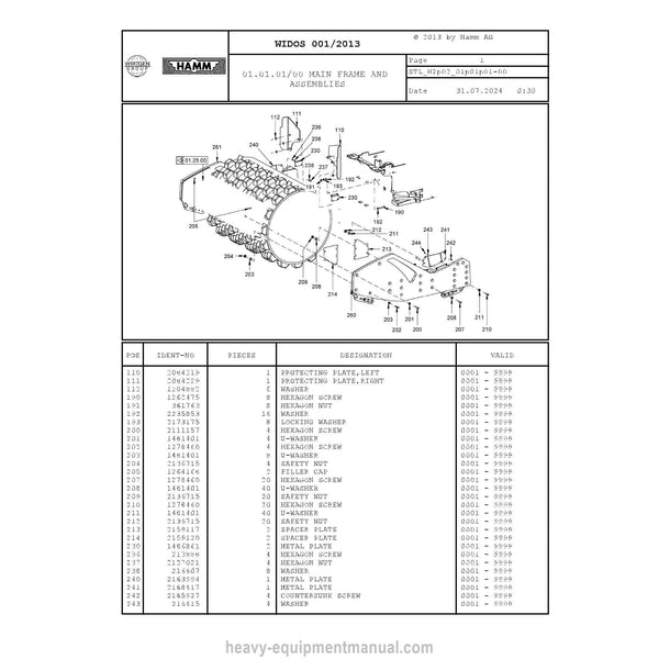Hamm H18i, H20i H2.02 (2202776) Parts Manual PDF