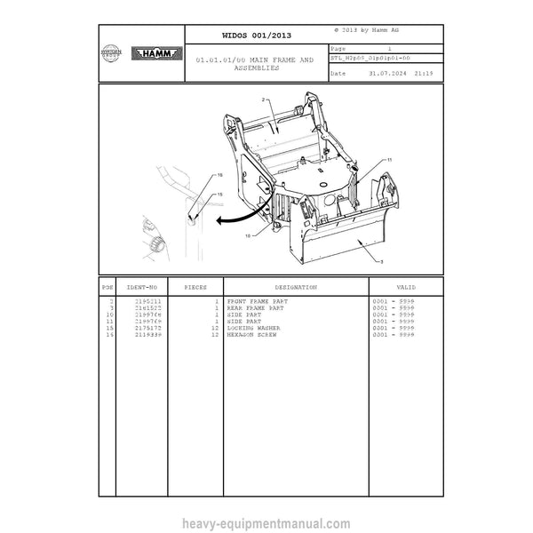 Hamm HD+ 90i-110i H2.09 (2235151) Parts Manual PDF