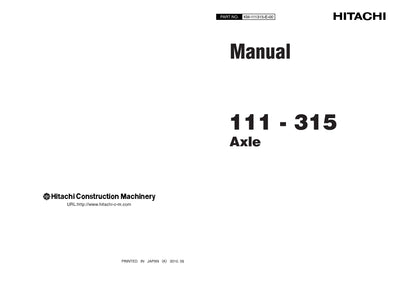 Hitachi 111-315 Axle Service Manual Download