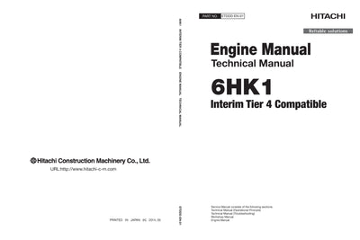 Hitachi 6HK1 Interim Tier 4 Compatible Engine Technical Manual Download