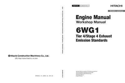 Hitachi 6WG1 Tier 4 Compatible Engine Workshop Manual Download