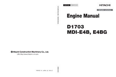 Hitachi D1703-MDI-E4B, E4G Engine Manual Download