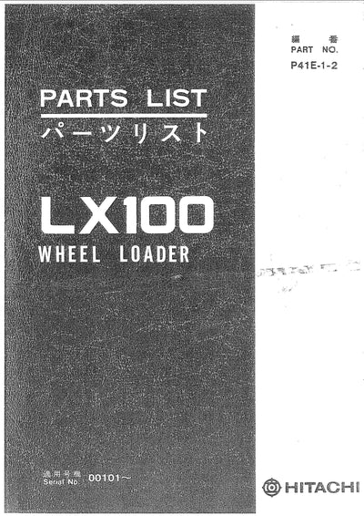 Hitachi LX100 Wheel Loader Parts Manual Download