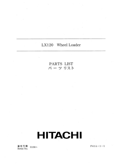 Hitachi LX120-2 Wheel Loader Parts Manual Download