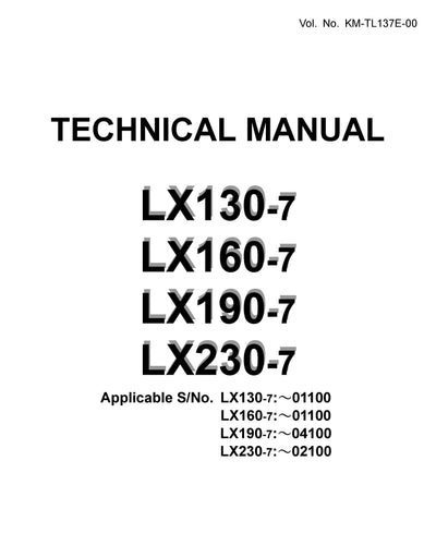 Hitachi LX130-7, LX160-7, LX190-7, LX230-7 Wheel Loader Technical Manual