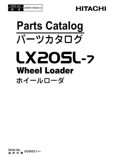 Hitachi LX20SL-7 Wheel Loader Parts Manual Download