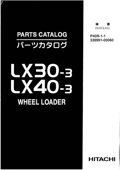 Hitachi LX30-3, LX40-3 Wheel Loader Parts Manual Download