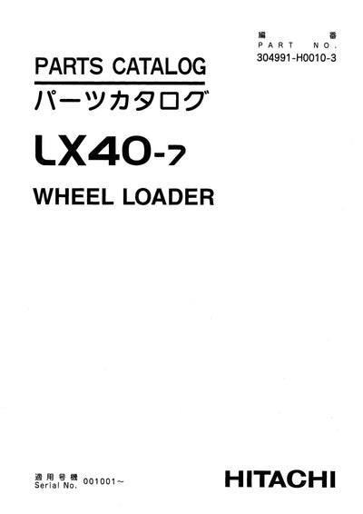 Hitachi LX40-7 Wheel Loader Parts Manual Download