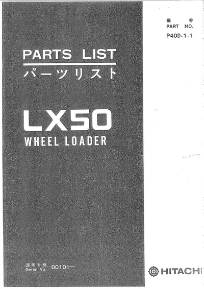 Hitachi LX50 Wheel Loader Parts Manual Download