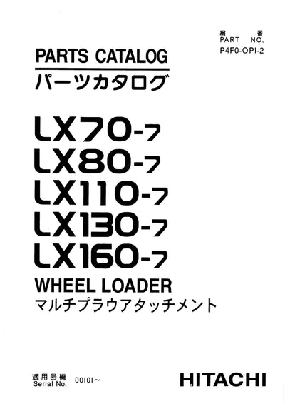 Hitachi LX70-7, LX80-7, LX110-7, LX130-7, LX160-7 Wheel Loader Parts Manual Download