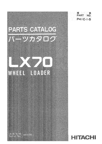 Hitachi LX70 Wheel Loader Parts Manual Download
