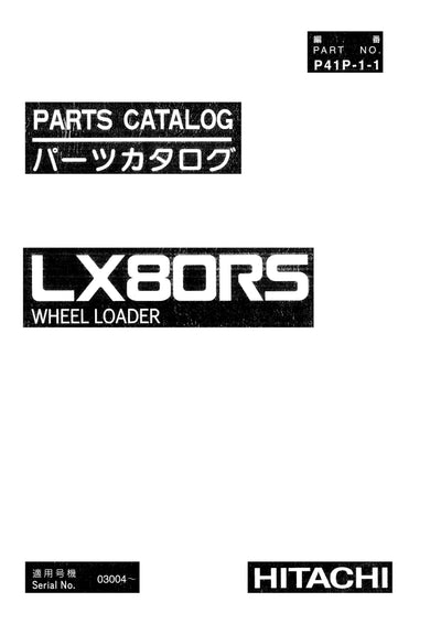 Hitachi LX80RS Wheel Loader Parts Manual Download