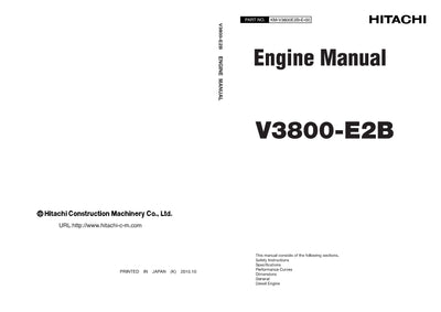 Hitachi V3800-E2B Engine Manual Download