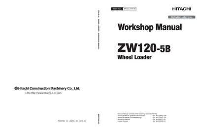 Hitachi ZW120-5B Wheel Loader Complete Service Manual Download