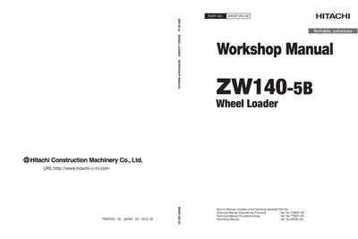Hitachi ZW140-5B Wheel Loader Service Manual Download