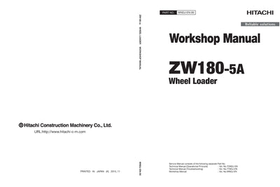 Hitachi ZW180-5A Wheel Loader Service Manual Download