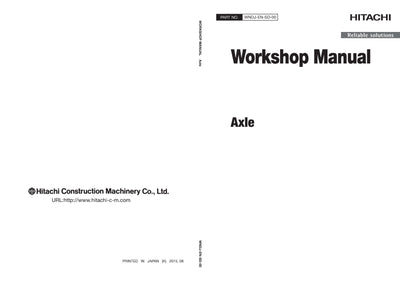 Hitachi ZW180-5A, ZW220-5A (Axle Repair Manual) Workshop Manual