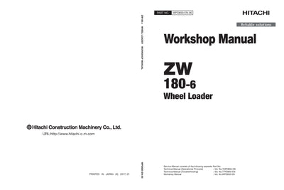 Hitachi ZW180-6 Wheel Loader Service Manual Download