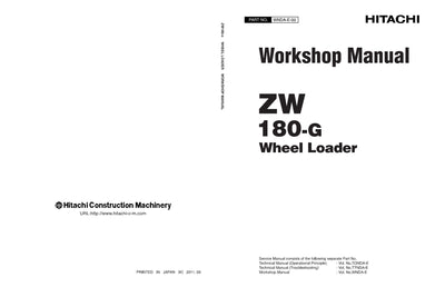 Hitachi ZW180-G Wheel Loader Complete Service Manual Download