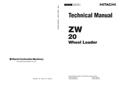 Hitachi ZW20 Wheel Loader Service Technical Manual Download