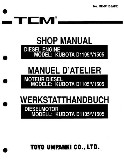 Hitachi ZW20 ZW20L Diesel engine D1105 D1105 Shop Service Manual Pdf