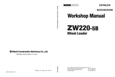 Hitachi ZW220-5B Wheel Loader Service Manual Download