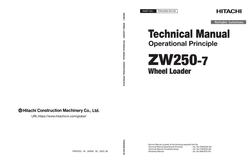 Hitachi ZW250-7 Wheel Loader Complete Service Manual Download