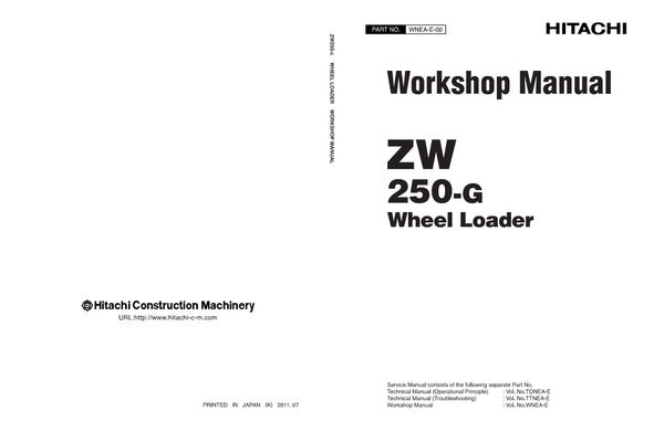 Hitachi ZW250-G Wheel Loader Complete Service Manual Download