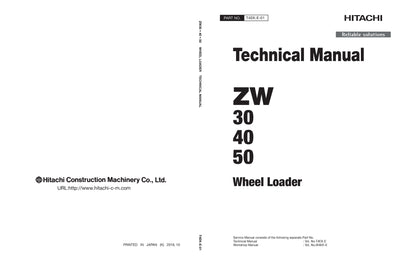 Hitachi ZW30 ZW40 ZW50 Wheel Loader Service Manual Download