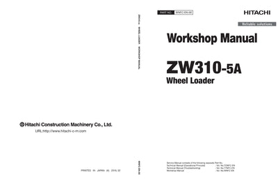 Hitachi ZW310-5A Wheel Loader Complete Service Manual Download