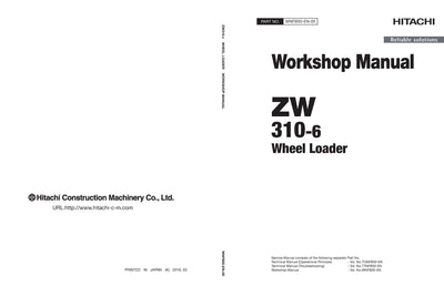 Hitachi ZW310-6 Wheel Loader Complete Service Manual Download