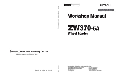 Hitachi ZW370-5A Wheel Loader Complete Service Manual Download
