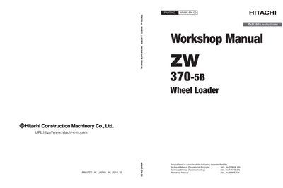Hitachi ZW370-5B Wheel Loader Complete Service Manual Download