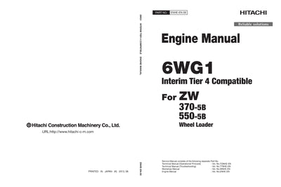 Hitachi ZW370-5B, ZW550-5B Interim Tier 4 Compatible Engine Manual Download