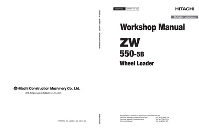 Hitachi ZW550-5B Wheel Loader Complete Service Manual Download