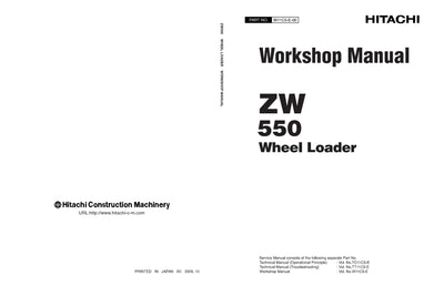 Hitachi ZW550-G Wheel Loader Complete Service Manual Download
