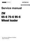 Hitachi ZW65-6 ZW75-6 ZW95-6 Wheel Loader Service Manual Download
