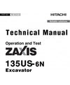 Hitachi Zaxis 135US-6N Excavator Operation and Test Technical Manual TM14055X19