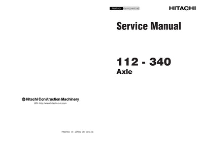 Hitachi 112-340 Axle Service Manual Download