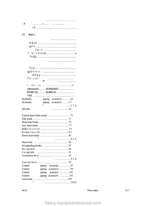 Hitachi KH700 Hydraulic Crawler Crane Parts Manual PDF