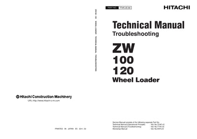 Hitachi ZW100 ZW120 Wheel Loader Complete Service Manual Download